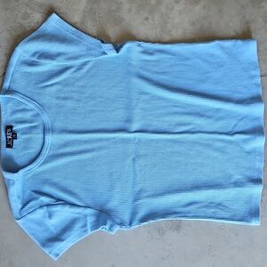 J. Crew Light Blue Ribbed Short Sleeve Tee